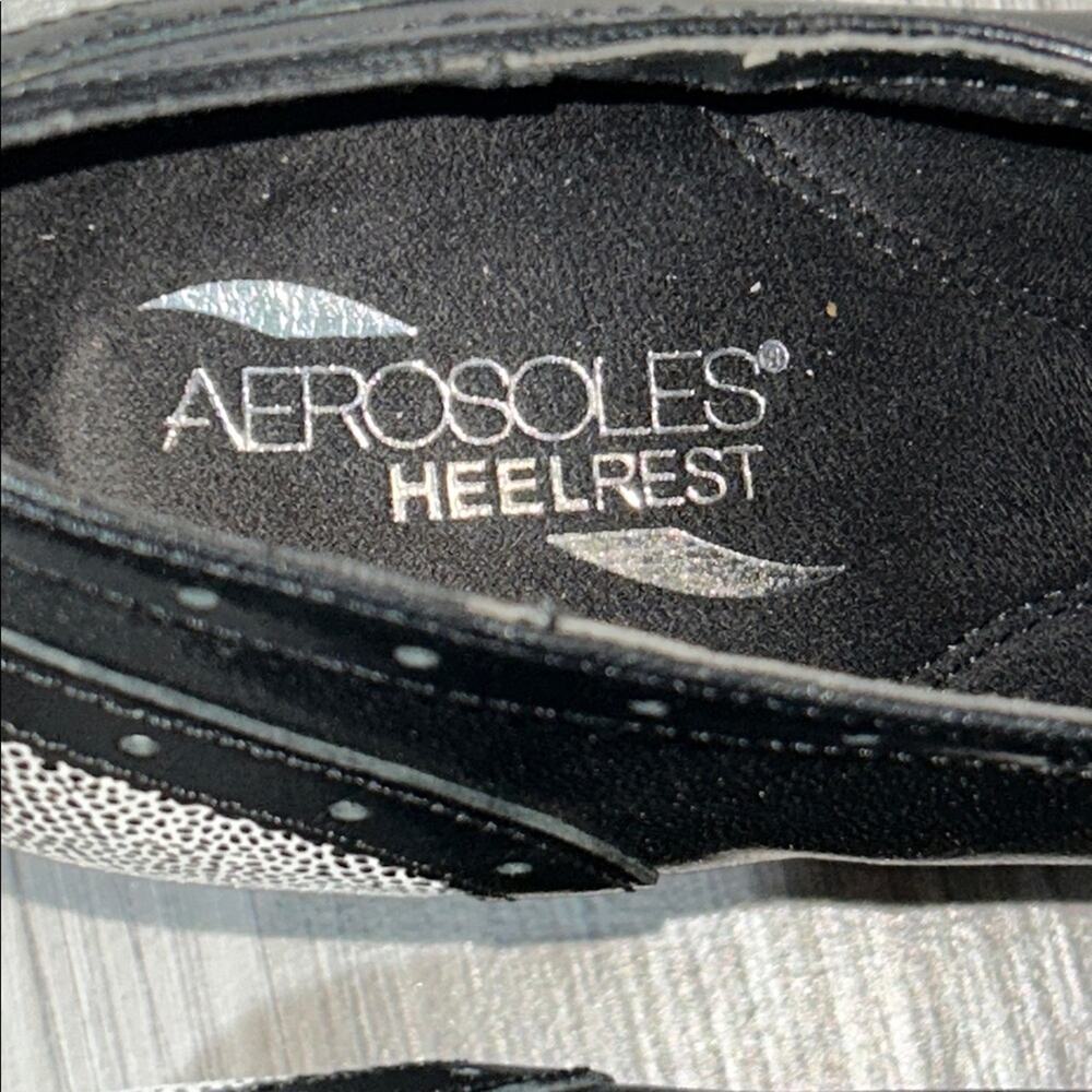 AEROSOLES Dollop black and white combat size 10 1/2 - Picture 5 of 11